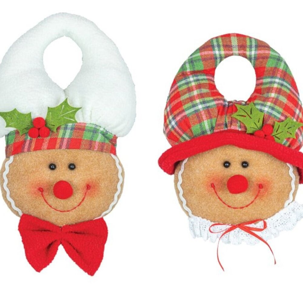 Plaid Gingerbread Doorknob Hanger